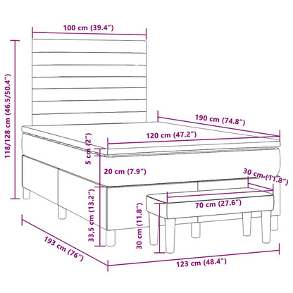 Box Spring Postel S Matrací Samet Světle Šedá