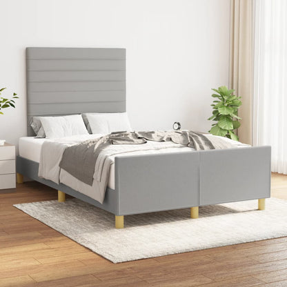 Rám Postele Bez Matrace Světle Šedý Textil Světle Šedá