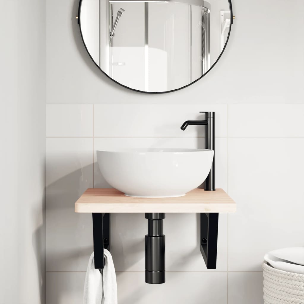 Policové Držáky Na Umyvadlo 2 Ks Černé Ové Ocel Černá