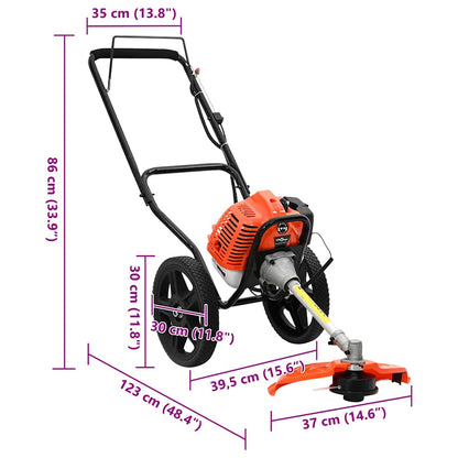 Křovinořez S Koly Oranžový 52 Cm3 1,45 Kw