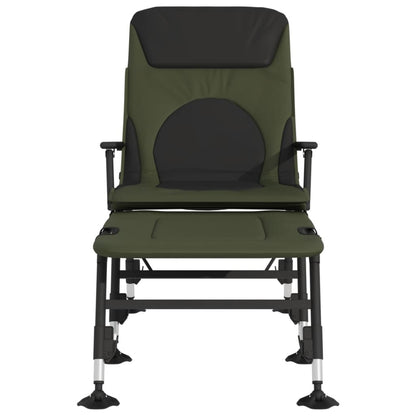 Rybářské Lehátko Nastavitelné Nohy Do Bláta Skládací Zelené Černá A Krémová