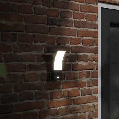 Venkovní Nástěnná Led Svítidla S Čidlem 2 Ks Černá Litý Hliník Černá