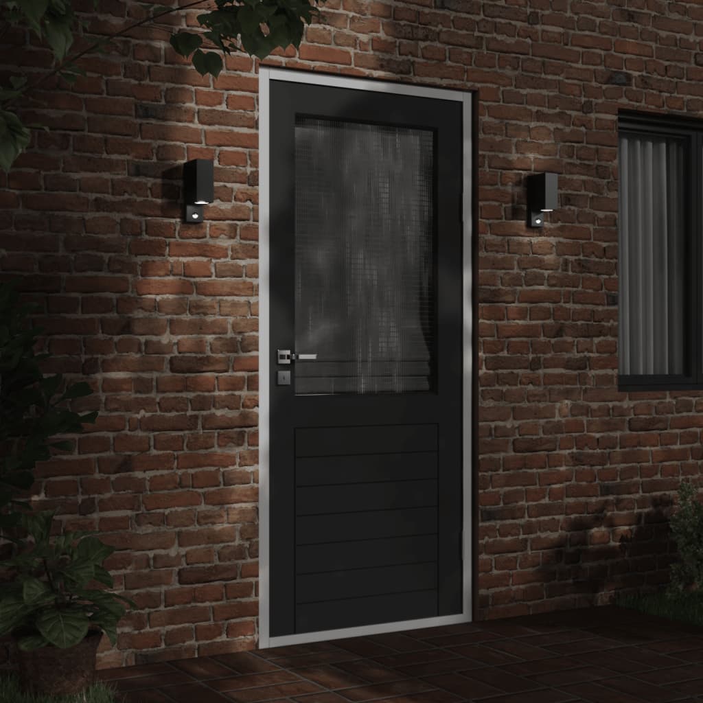 Venkovní Nástěnná Svítidla S Čidlem 2 Ks Černá Litý Hliník