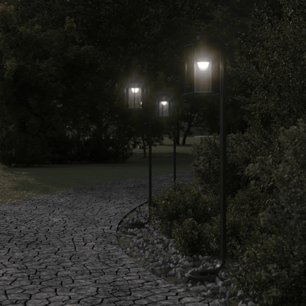 Venkovní Stojací Lampa Černá Nerezová Ocel