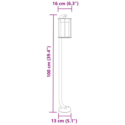 Venkovní Stojací Lampa Černá Nerezová Ocel
