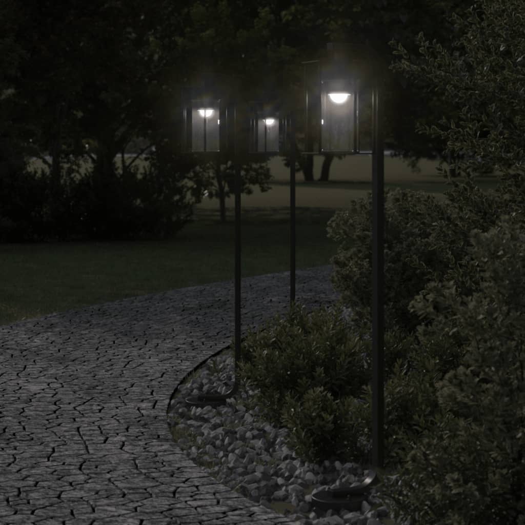 Venkovní Stojací Lampa Černá Nerezová Ocel
