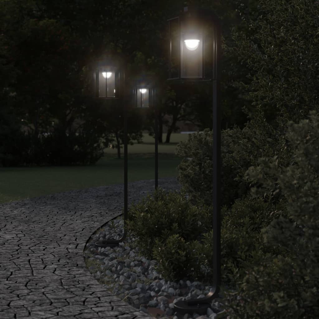 Venkovní Stojací Lampy 3 Ks Černé Nerezová Ocel