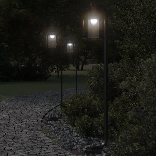 Venkovní Stojací Lampy 3 Ks Černé Nerezová Ocel