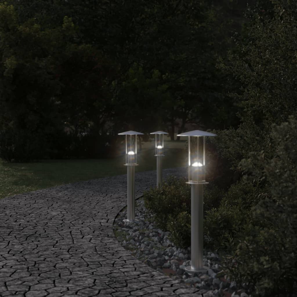 Venkovní Stojací Lampa Nerezová Ocel Stříbrná