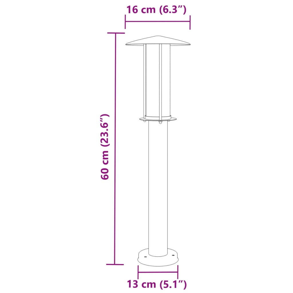 Venkovní Stojací Lampa Nerezová Ocel Stříbrná