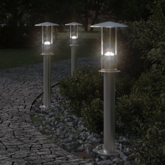 Venkovní Stojací Lampa Nerezová Ocel Stříbrná