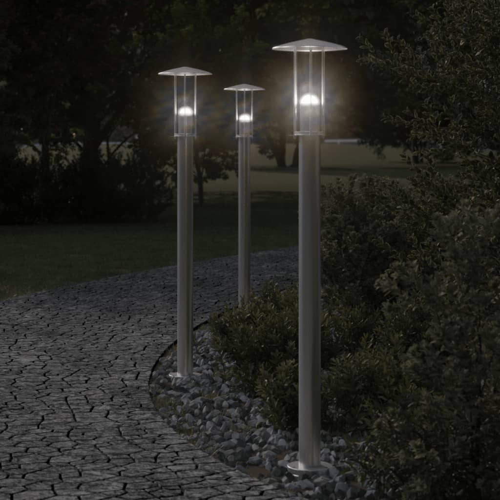 Venkovní Stojací Lampa Nerezová Ocel Stříbrná
