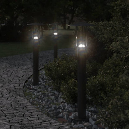 Venkovní Stojací Lampy 3 Ks Černé Nerezová Ocel Černá