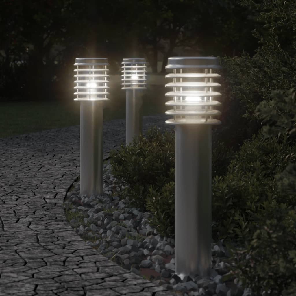 Venkovní Stojací Lampa 60 Cm Nerezová Ocel Stříbrná