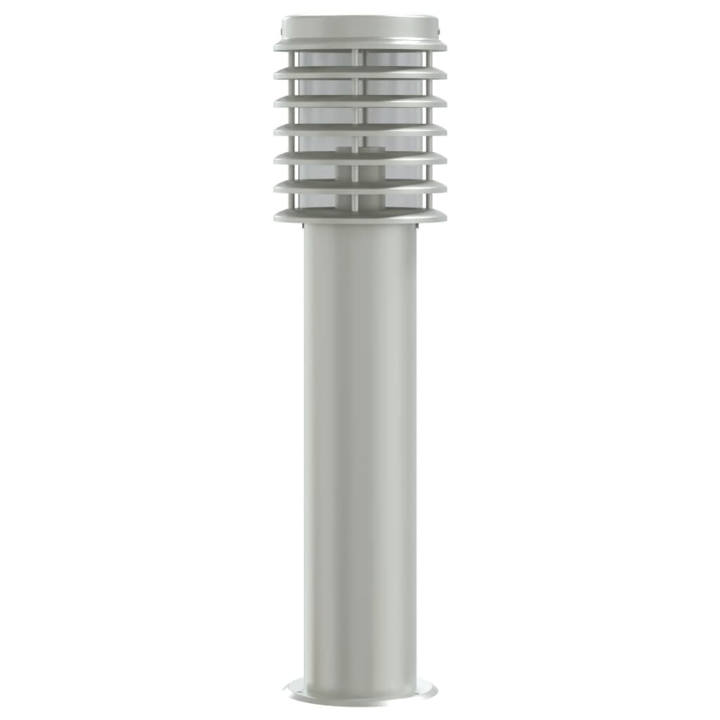 Venkovní Stojací Lampy 3 Ks Stříbrné 60 Cm Nerezová Ocel Stříbrná