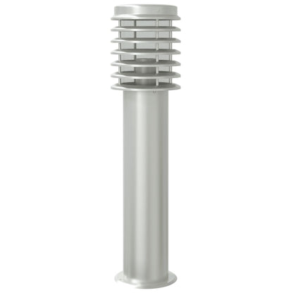 Venkovní Stojací Lampy 3 Ks Stříbrné 60 Cm Nerezová Ocel Stříbrná