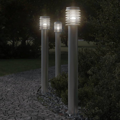 Venkovní Stojací Lampa 110Cm Nerezová Ocel Stříbrná