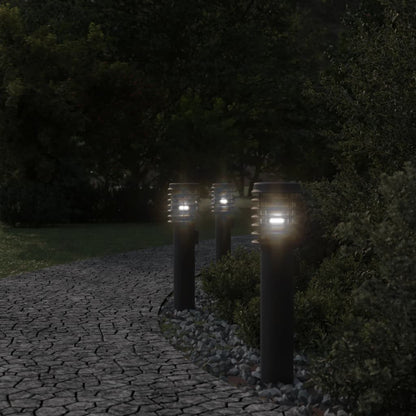 Venkovní Stojací Lampy 3 Ks Černé 60 Cm Nerezová Ocel Černá