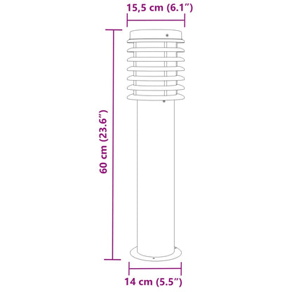 Venkovní Stojací Lampy 3 Ks Černé 60 Cm Nerezová Ocel Černá