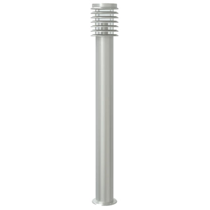 Venkovní Stojací Lampy S Čidly 3 Ks Stříbrné 110 Cm Ocel Stříbrná