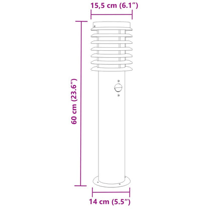 Venkovní Stojací Lampa Černá 60 Cm Nerezová Ocel Černá
