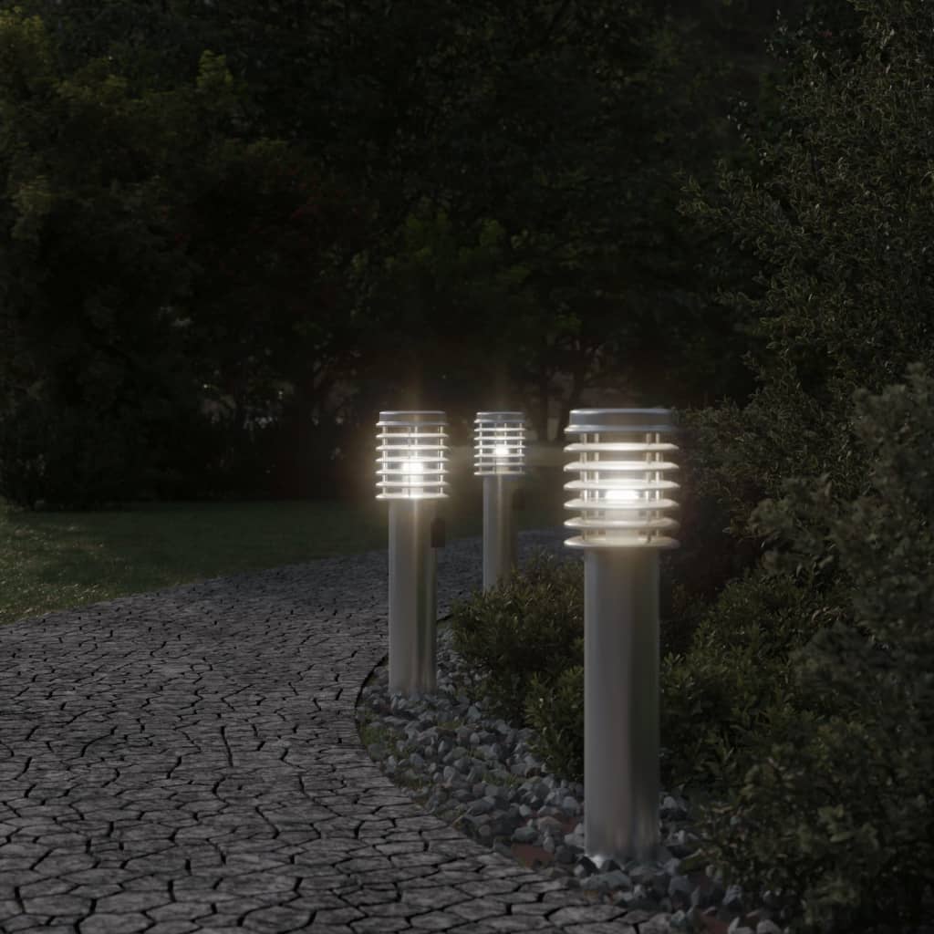 Venkovní Stojací Lampa 60 Cm Nerezová Ocel Stříbrná