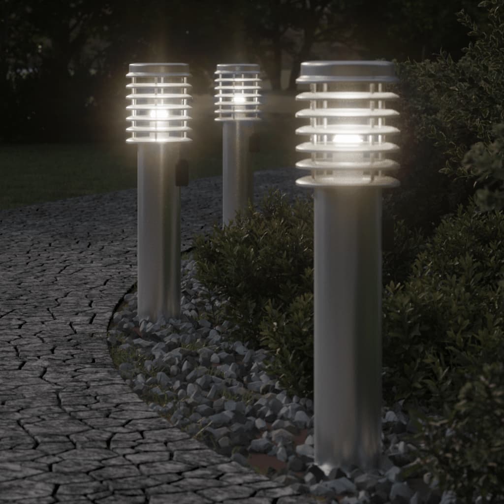Venkovní Stojací Lampa 60 Cm Nerezová Ocel Stříbrná