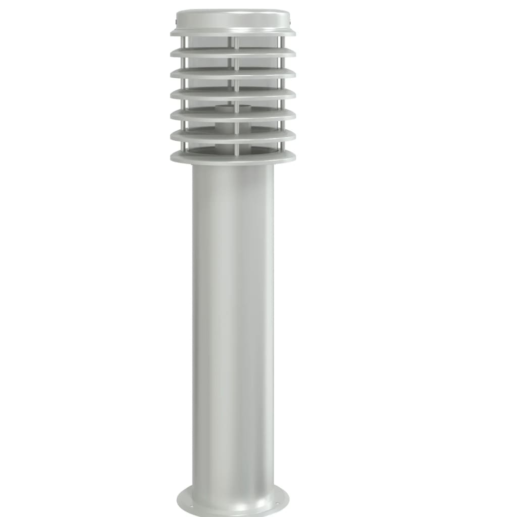 Venkovní Stojací Lampy 3 Ks Stříbrné 60 Cm Ocel Stříbrná