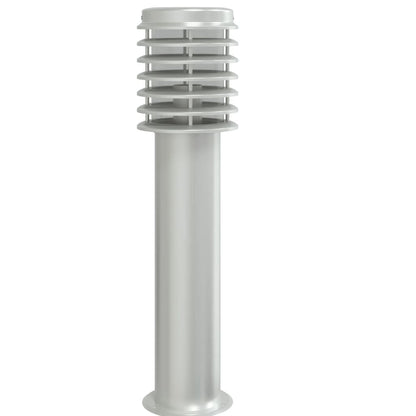 Venkovní Stojací Lampy 3 Ks Stříbrné 60 Cm Ocel Stříbrná