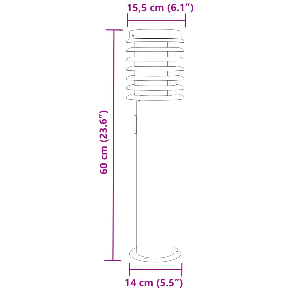 Venkovní Stojací Lampy 3 Ks Stříbrné 60 Cm Ocel Stříbrná