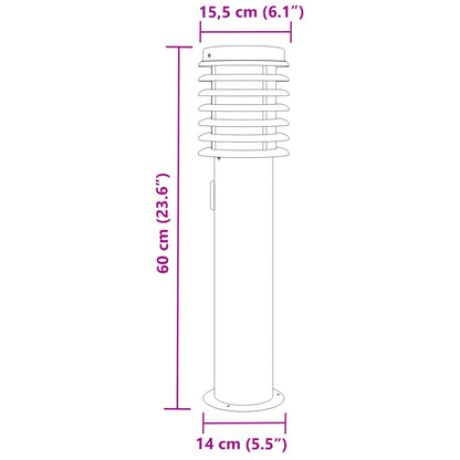 Venkovní Stojací Lampy 3 Ks Stříbrné 60 Cm Ocel Stříbrná