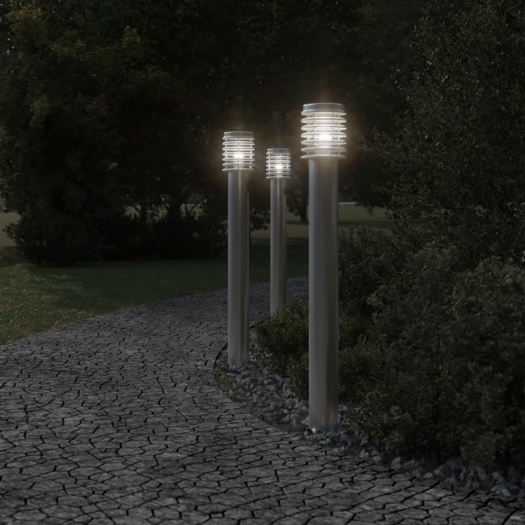 Venkovní Stojací Lampa 110Cm Nerezová Ocel Stříbrná