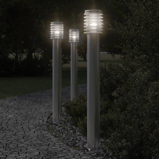 Venkovní Stojací Lampa 110Cm Nerezová Ocel Stříbrná