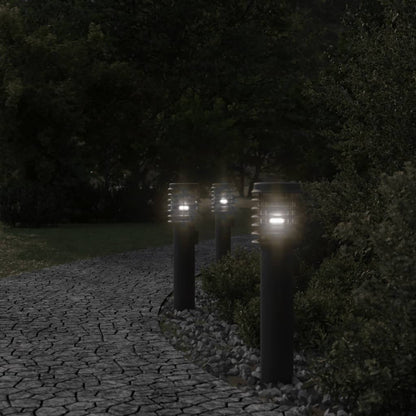 Venkovní Stojací Lampy 3 Ks Černé 60 Cm Ocel Černá