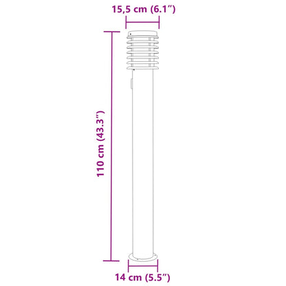 Venkovní Stojací Lampa Černá 110 Cm Nerezová Ocel Černá