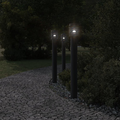 Venkovní Stojací Lampy 3 Ks Černé 110 Cm Ocel Černá