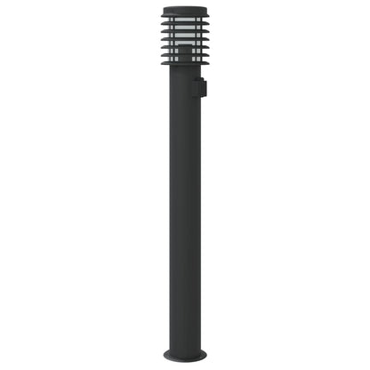 Venkovní Stojací Lampy 3 Ks Černé 110 Cm Ocel Černá