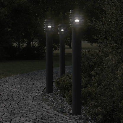 Venkovní Stojací Lampy 3 Ks Černé 110 Cm Ocel Černá