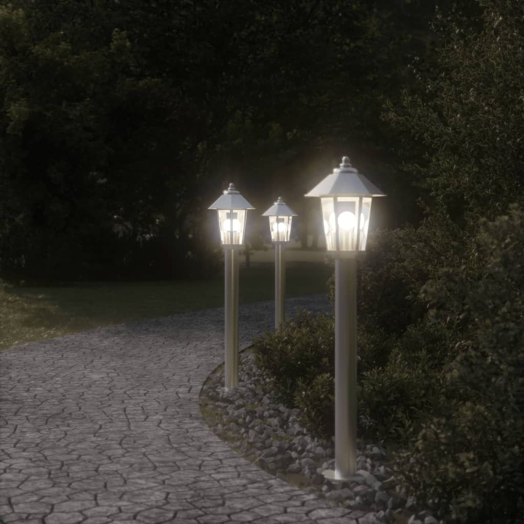 Venkovní Stojací Lampa Nerezová Ocel Stříbrná