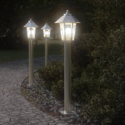 Venkovní Stojací Lampa Nerezová Ocel Stříbrná