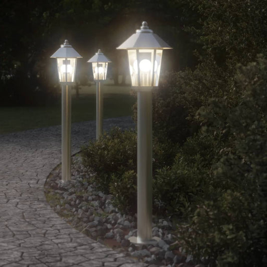 Venkovní Stojací Lampa Nerezová Ocel Stříbrná