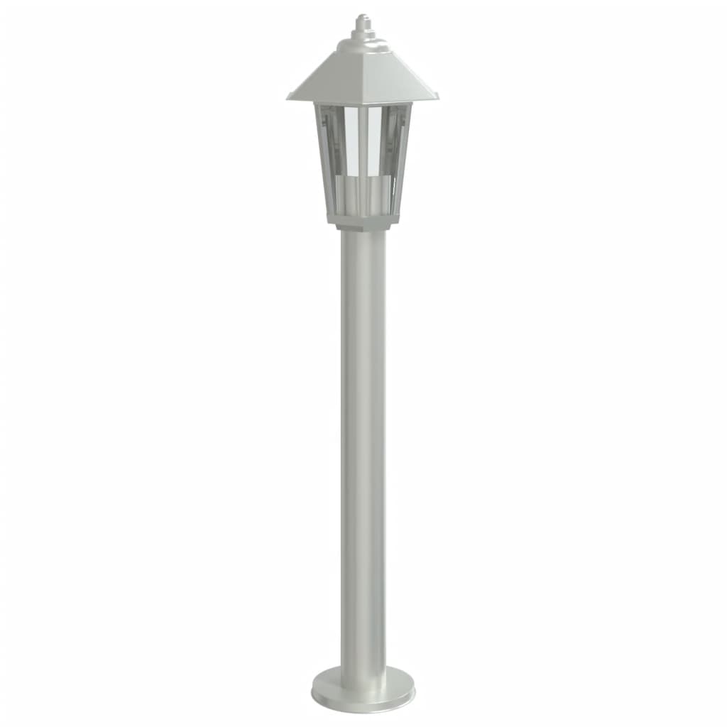 Venkovní Stojací Lampy 3 Ks Stříbrné Nerezová Ocel Stříbrná