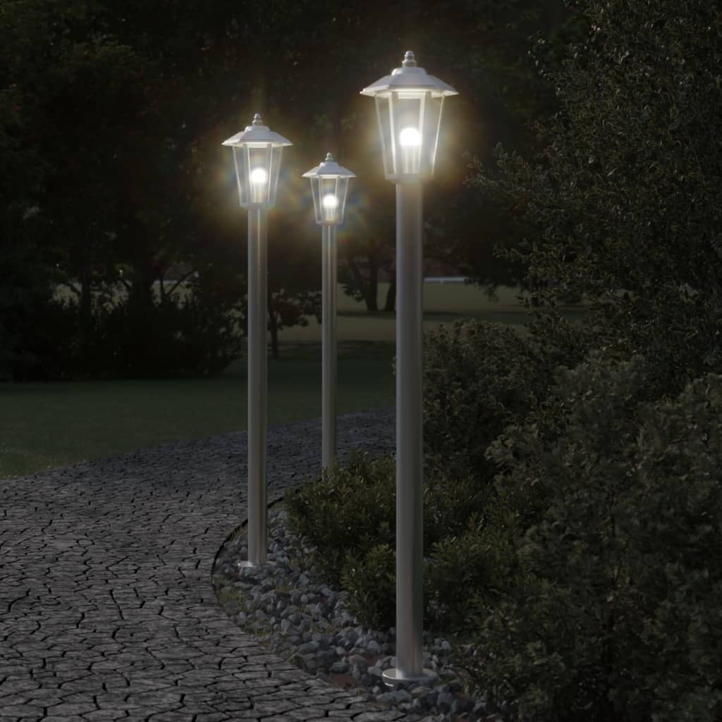 Venkovní Stojací Lampa Nerezová Ocel Stříbrná