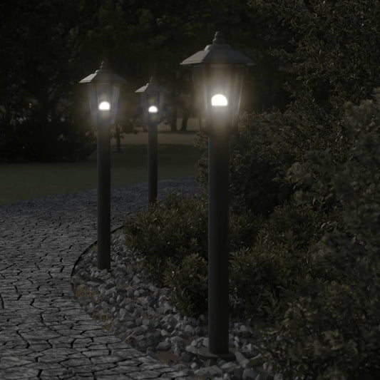 Venkovní Stojací Lampy 3 Ks Černé Nerezová Ocel Černá