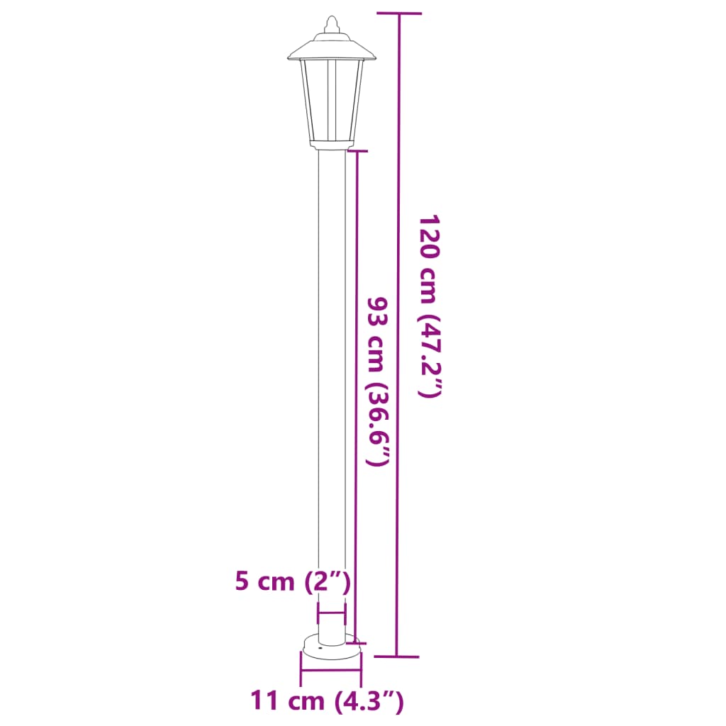 Venkovní Stojací Lampa Černá Nerezová Ocel Černá