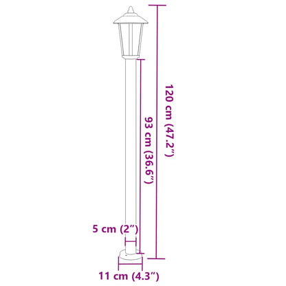 Venkovní Stojací Lampa Černá Nerezová Ocel Černá