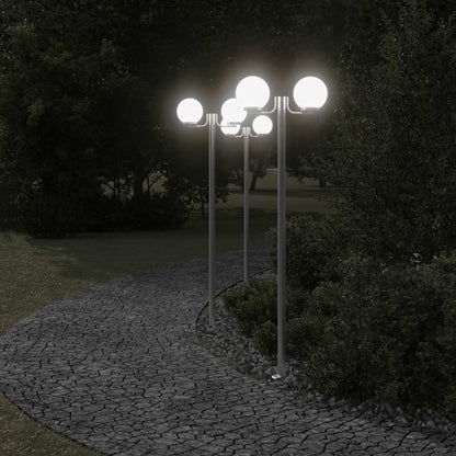 Venkovní Stojací Lampy 3 Ks Stříbrné 215 Cm Nerezová Ocel