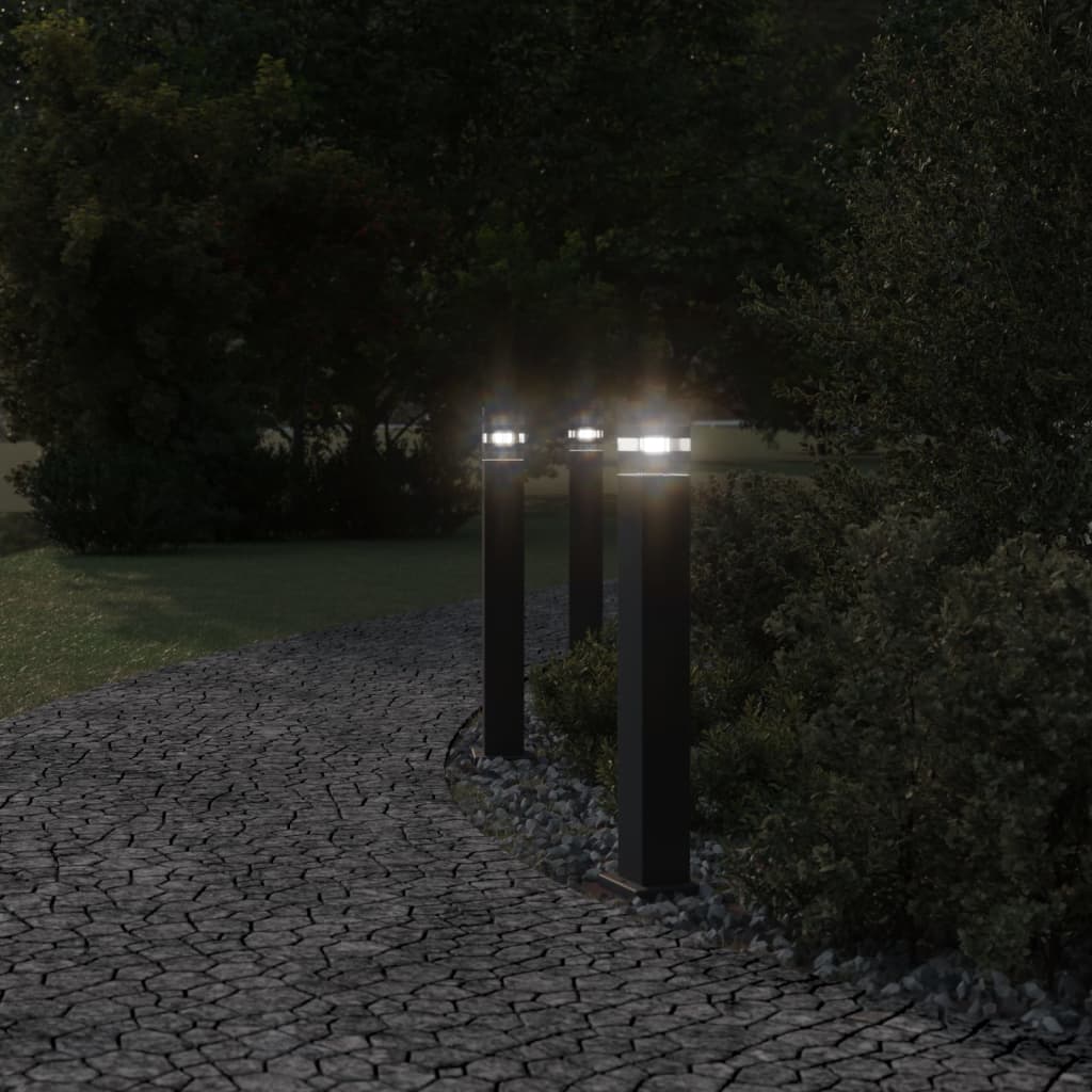 Venkovní Stojací Lampa Černá Hliník 80 Cm