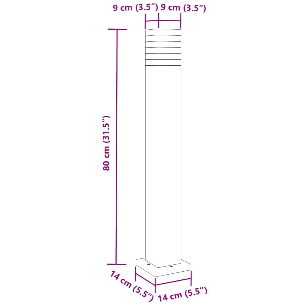 Venkovní Stojací Lampa Černá Hliník 80 Cm