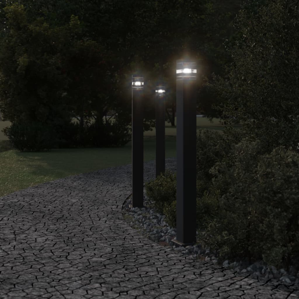 Venkovní Stojací Lampa Černá Hliník 110 Cm